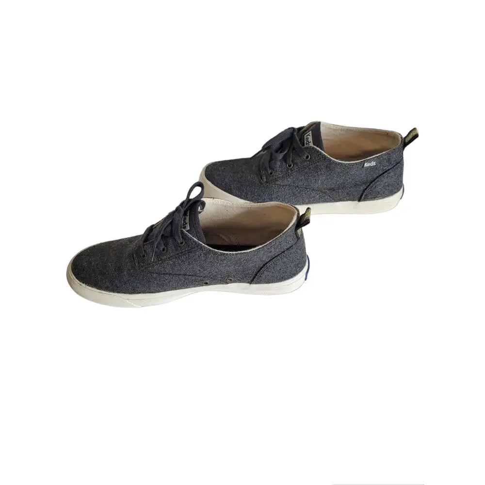 KEDS Woman's Size 10 Grey Wool Lace Up Memory Foam Canvas Sneakers Shoes